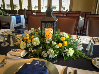 Lantern table arrangement Flower Power, Florist Davenport FL